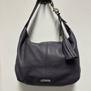 Coach Avery Leather Hobo Bag Gray